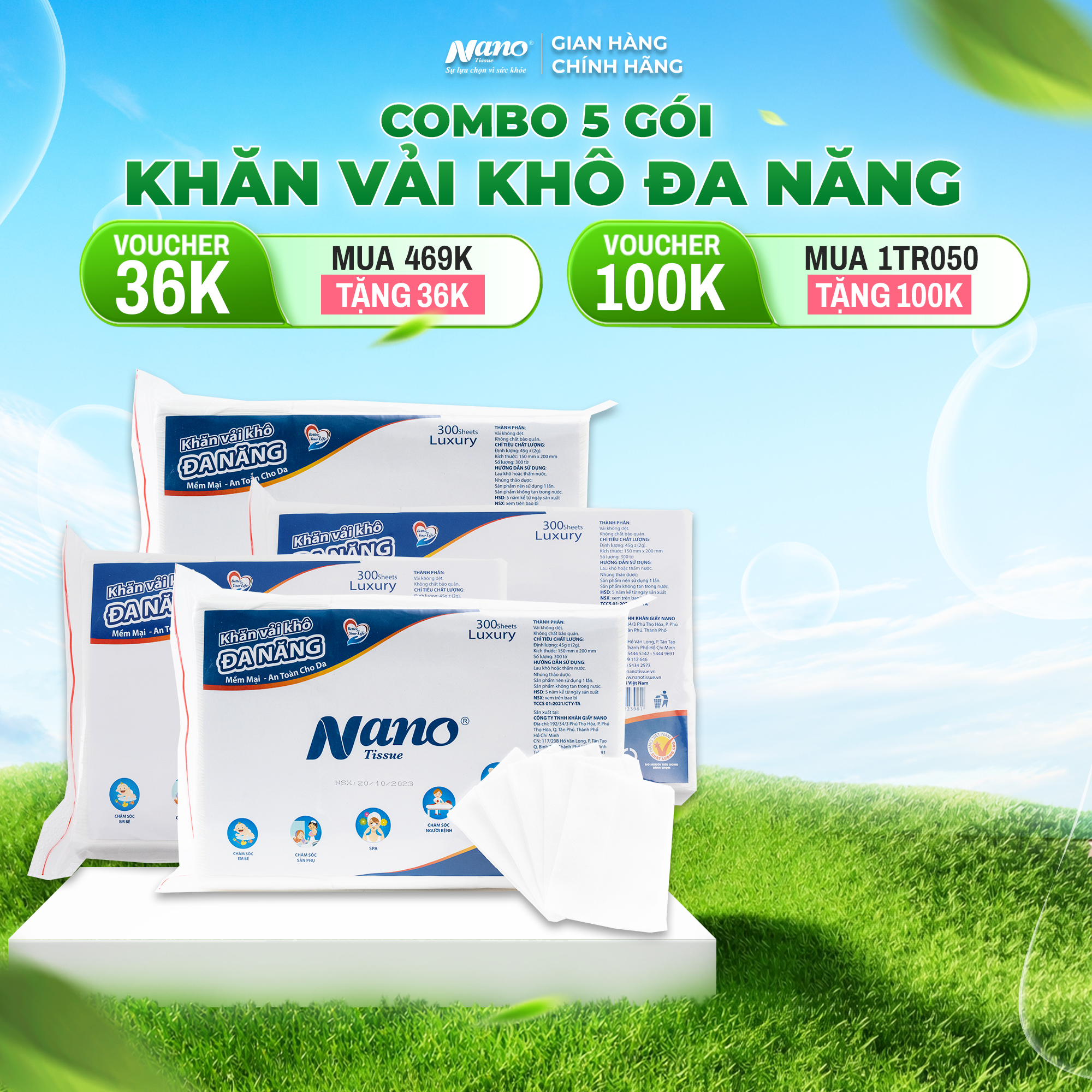 Khăn vải khô đa năng Nano